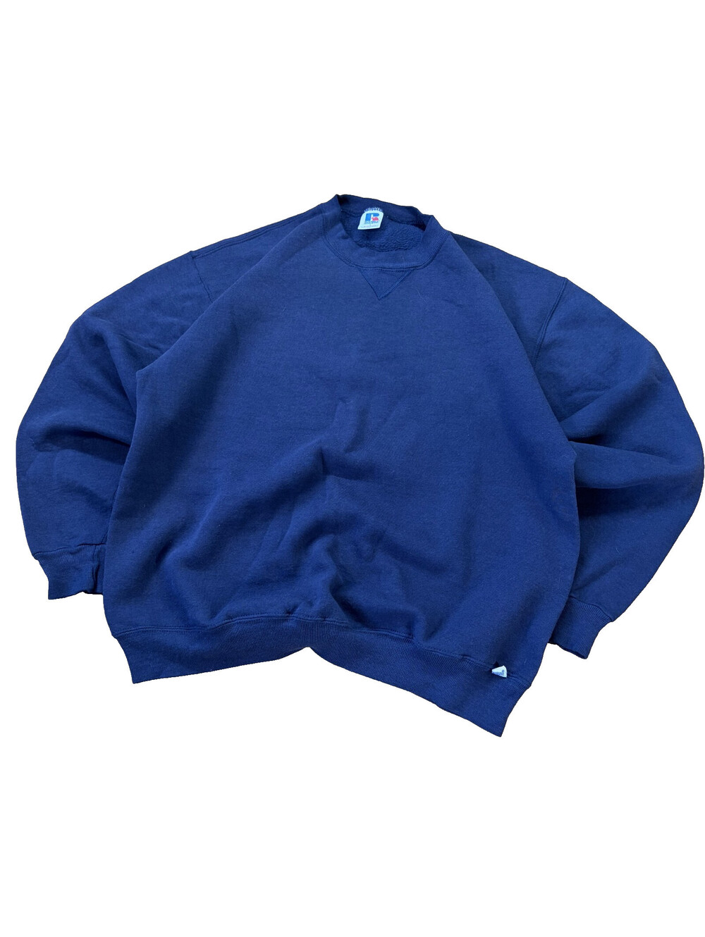 Vintage Russell Athletic Blank Sweatshirt L Blue Made in USA